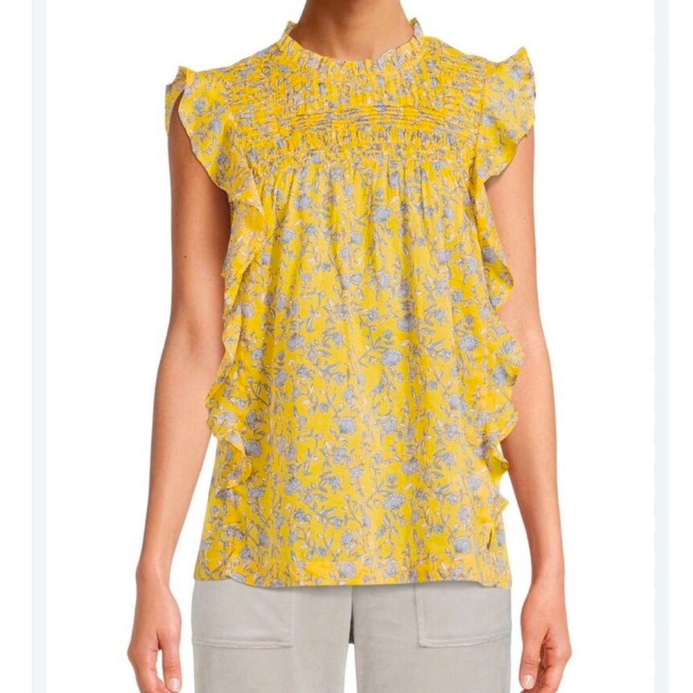 J crew yellow blouse